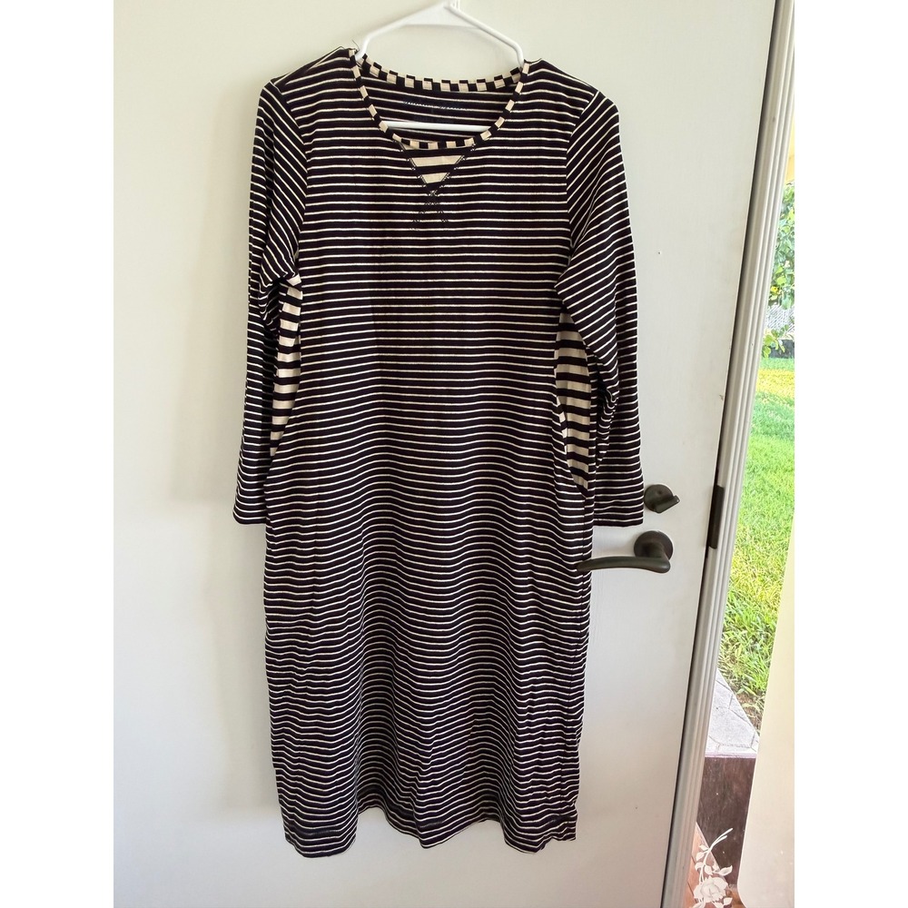 Gundrun sjoden long sleeve striped midi dress organic cotton fall